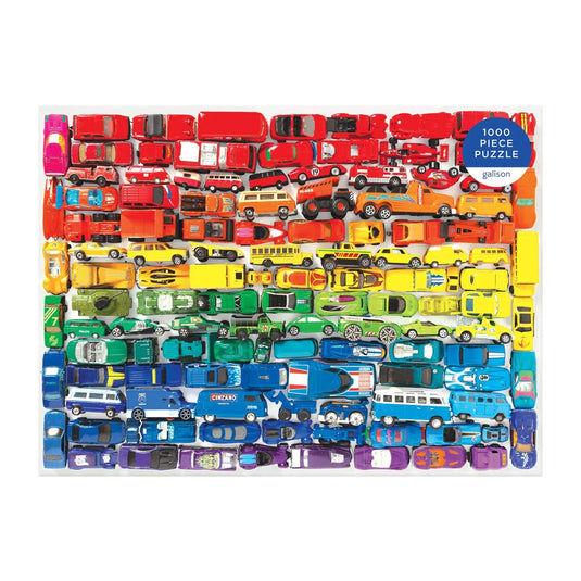 Rainbow Toy Cars 1000 Piece Jigsaw Puzzle by Galison