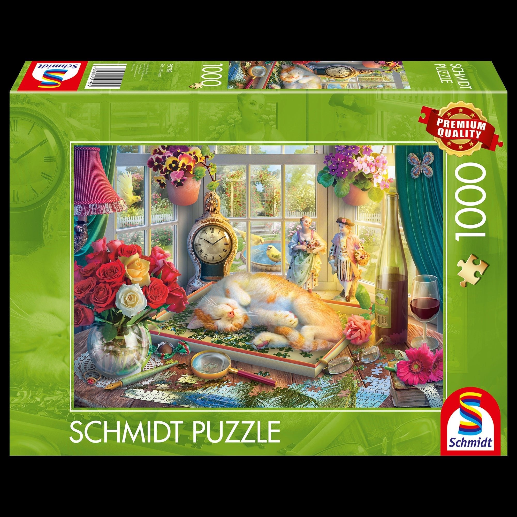 Puzzle Time With Cat 1000 Piece Jigsaw Puzzle by Schmidt Puzzle