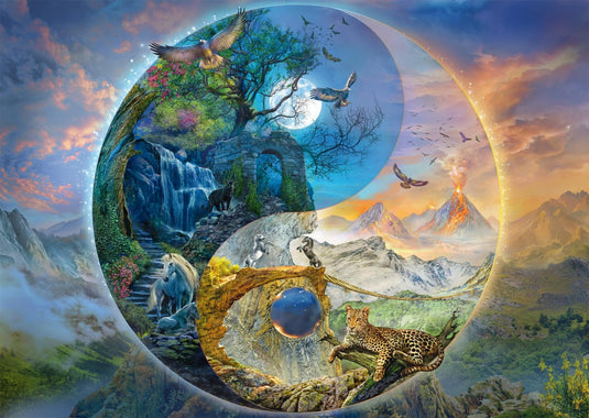 Yin & Yang Mountain Worlds 1000 Piece Jigsaw Puzzle by Schmidt Puzzle - 1