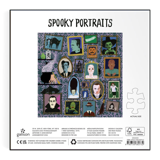 Spooky Portraits 500 Piece Jigsaw Puzzle by Galison - 5