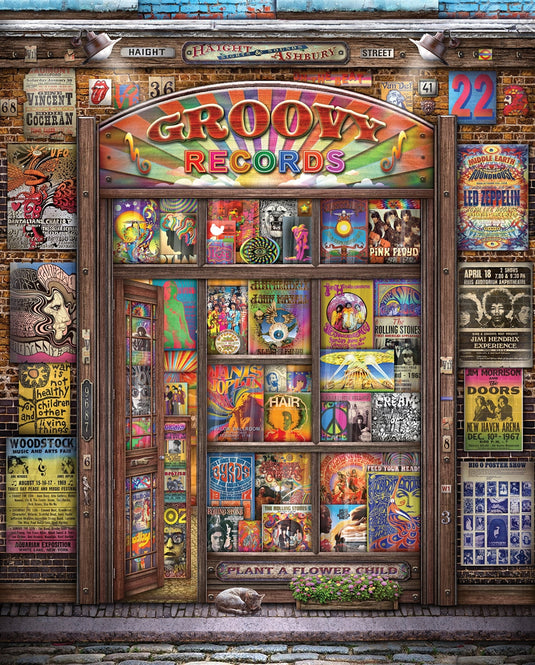 Groovy Records 1000 Piece Jigsaw Puzzle by Springbok - 1