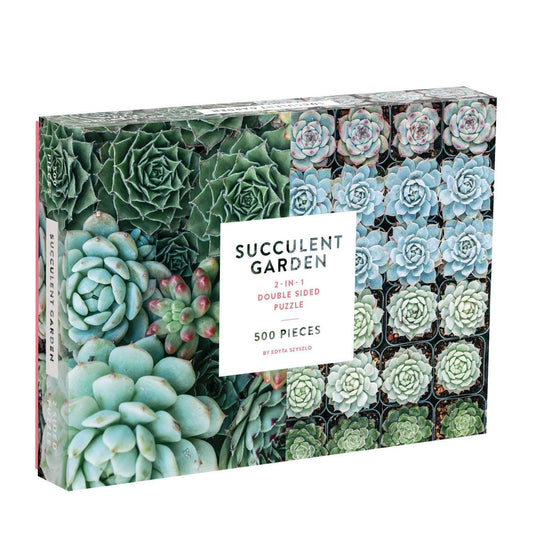 Succulent Garden Double-Sided 500 Piece Jigsaw Puzzle by Galison