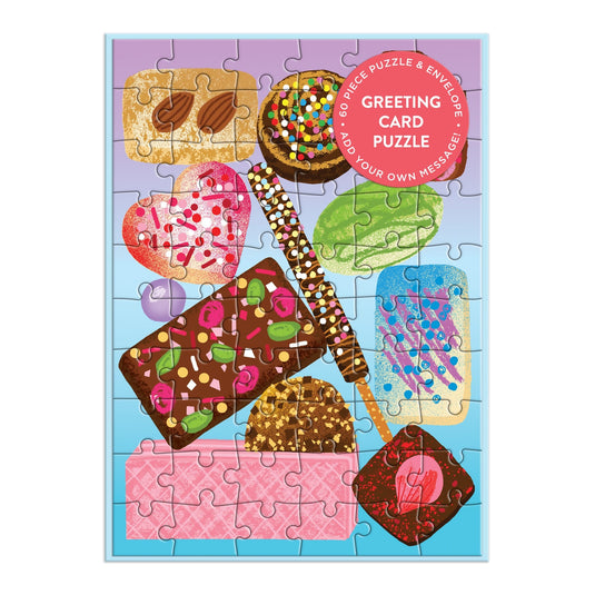 Sweets for the Sweet Greeting Card 12 Piece Jigsaw Puzzle by Galison - 1