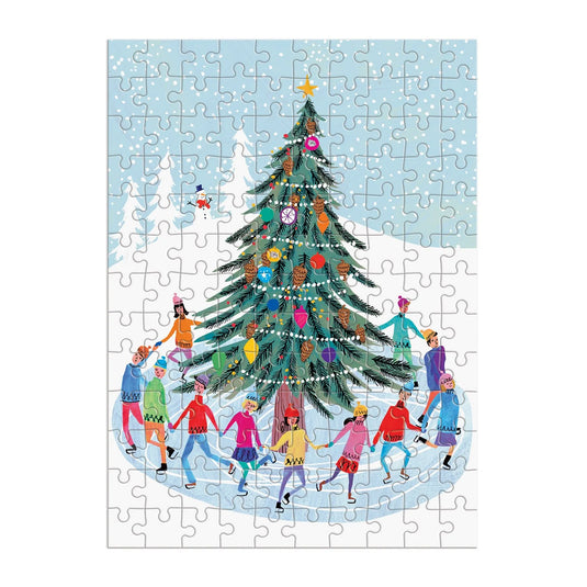 Tree Skaters 130 Piece Mini Jigsaw Puzzle Ornament by Galison