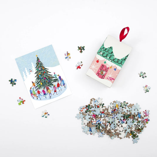 Tree Skaters 130 Piece Mini Jigsaw Puzzle Ornament by Galison