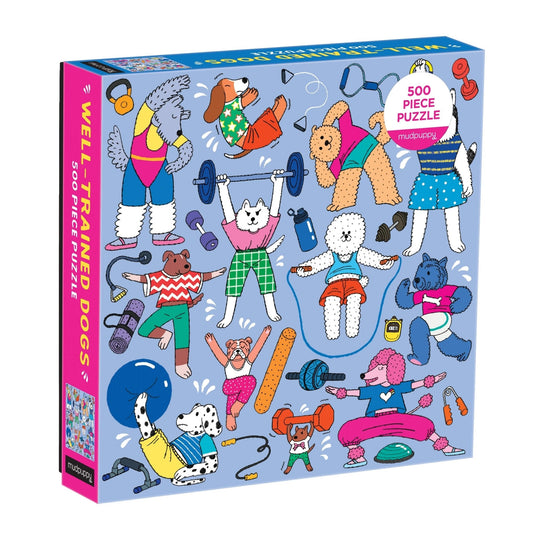 Well-Trained Dogs 500 Piece Family Puzzle by Galison - 1