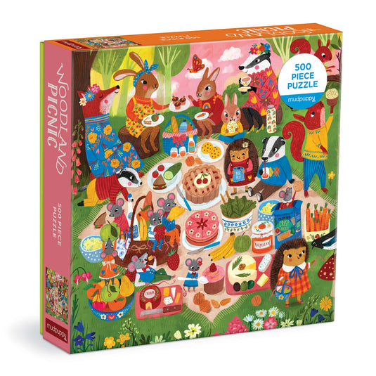Woodland Picnic 500 Piece Family Puzzle by Galison - 1