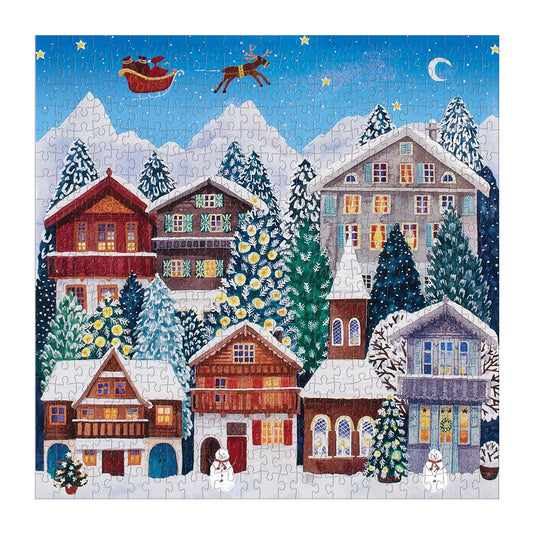 Yuletide Village 500 Piece Jigsaw Puzzle by Galison - 3