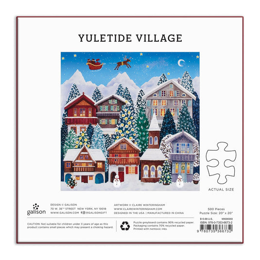 Yuletide Village 500 Piece Jigsaw Puzzle by Galison - 4