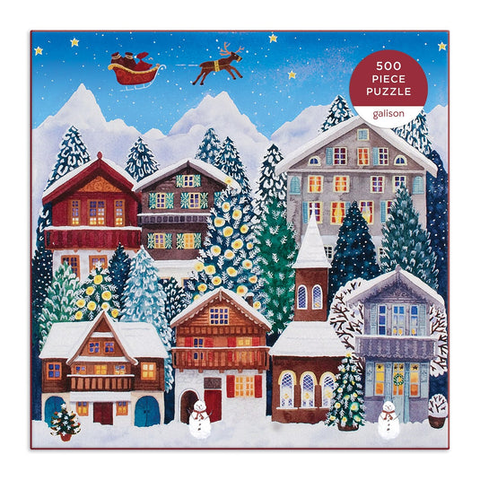 Yuletide Village 500 Piece Jigsaw Puzzle by Galison - 2